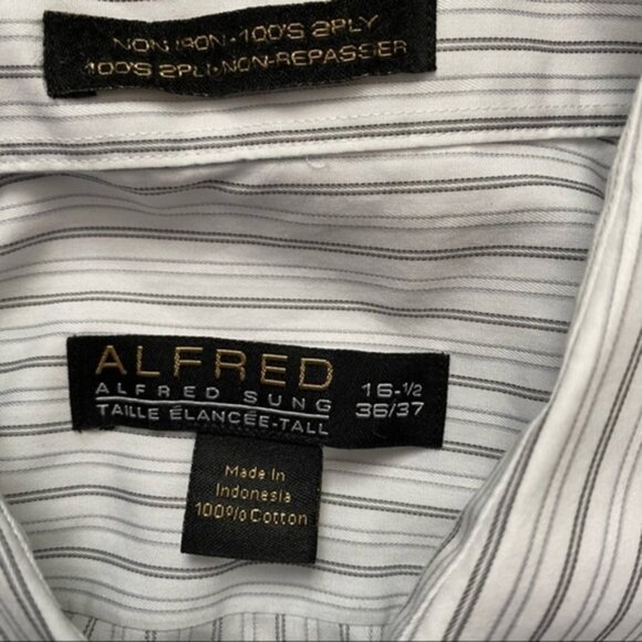 Alfred Sung Button Down Shirt 16 1/2 - Picture 6 of 7